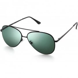 Aviator Aviator Sunglasses Designer Eyewear Protection - Black Frame Green Lens - C417YSEIUT0 $10.92