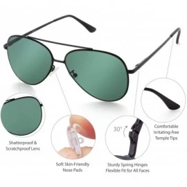 Aviator Aviator Sunglasses Designer Eyewear Protection - Black Frame Green Lens - C417YSEIUT0 $10.92