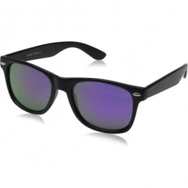 Oversized Matte Black Horn Rimmed Sunglasses - Classic - Black / Purple - C712ECUDWVT $19.81