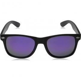 Oversized Matte Black Horn Rimmed Sunglasses - Classic - Black / Purple - C712ECUDWVT $8.60