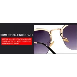 Aviator New fashion sunglasses female half frame sunglasses men mirror sunglasses women - A - CN18S6CKDZI $31.79