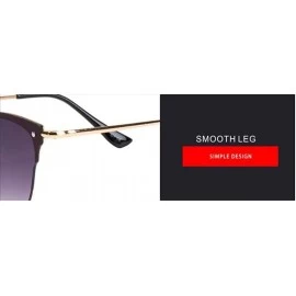 Aviator New fashion sunglasses female half frame sunglasses men mirror sunglasses women - A - CN18S6CKDZI $31.79