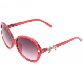 Oversized Retro Classic Leopard Sunglasses for Women PC Resin UV 400 Protection Sunglasses - Red - CX18SZUDZE7 $31.73