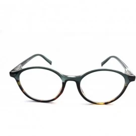 Round shoolboy fullRim Lightweight Reading spring hinge Glasses - Z1 Shiny Green Tortoise 2 Tone - CZ18TWHR80W $19.47