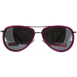 Aviator 3 Pairs Swag Aviator B Fashion Sunglasses Black Red Pink Frame Flash Mirror Lens - CD18Z6QAWAH $32.19