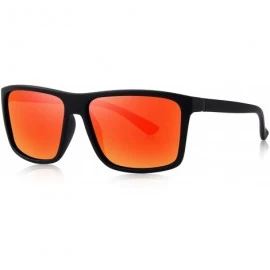 Square Men Polarized Sunglasses Fashion Male Sun glasses 100% UV Protection S8225 - Red Mirror - CD18LL5EAZ9 $9.05