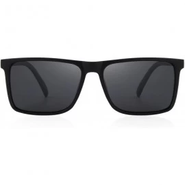 Rectangular Polarized Rectangle Sports Sunglasses for Driving Fishing Golf Superlight Frame S8296 - Matte Black - CF1882QDXU7...