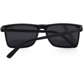 Rectangular Polarized Rectangle Sports Sunglasses for Driving Fishing Golf Superlight Frame S8296 - Matte Black - CF1882QDXU7...