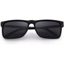 Rectangular Polarized Rectangle Sports Sunglasses for Driving Fishing Golf Superlight Frame S8296 - Matte Black - CF1882QDXU7...