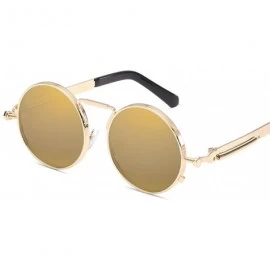 Round Polarized men's and women's sunglasses European and American retro round sunglasses sunglasses - E - C318Q6ZMX62 $27.86
