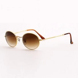 Oval Small Frame Sunglasses Women Retro Oval Mirror Metal Sun Glasses Vintage Lunette De Soleil Femme - Deepgreen - CF197A2E3...