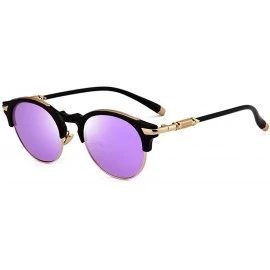 Aviator Polarized Sunglasses Street Style Fashion Round Frame Sunglasses Women - CT18X93G63O $81.79
