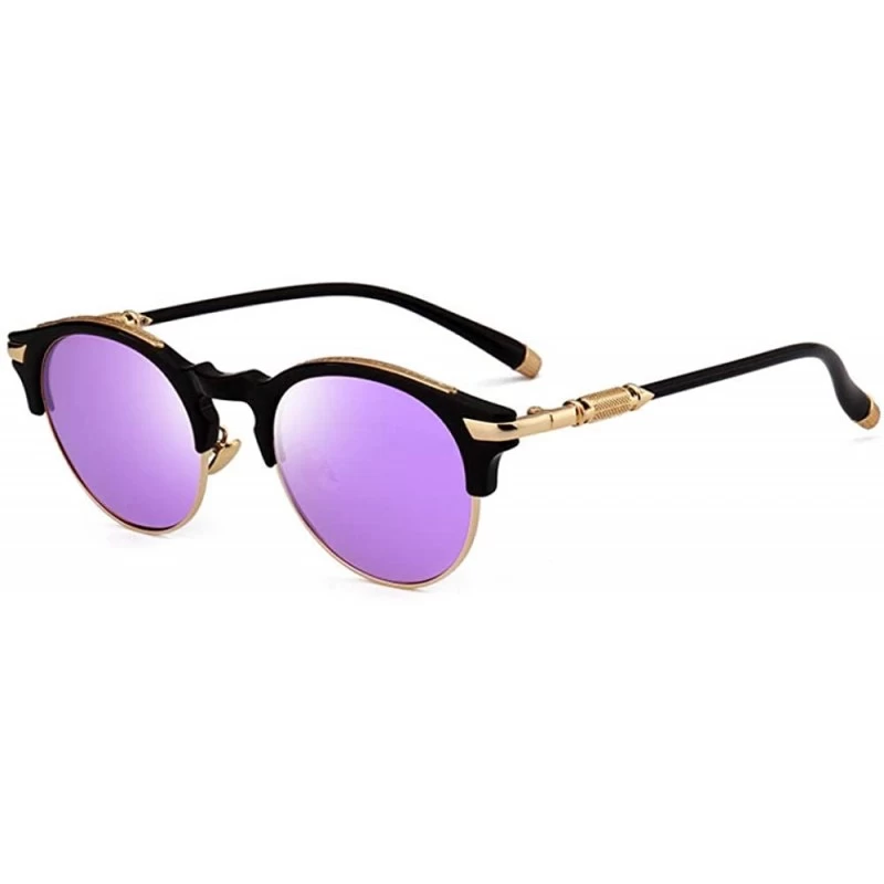 Aviator Polarized Sunglasses Street Style Fashion Round Frame Sunglasses Women - CT18X93G63O $43.11