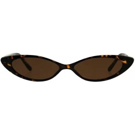 Oval Skinny Flat Sunglasses Womens Oval Wide Frame Retro Fashion UV 400 - Tortoise - CS18EOM4NWI $9.26