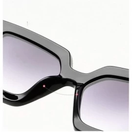 Oversized One-piece Cat Eye Sunglasses Women Gradient Lens Retro Mirror Rimless Sun Glasses Vintage Travel Eyewear UV400 - CT...