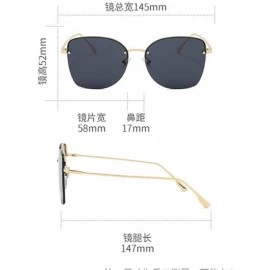 Square 2019 new rivet fashion half frame trend unisex brand designer sunglasses UV400 - Black - C218AWNQHZT $12.65