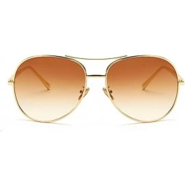 Aviator Vintage Women Sunglasses Oversized Aviator Glasses Gold Metal Classic Frame - Brown - CT18IH4D7K9 $14.55