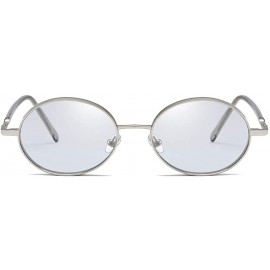 Round Unisex Sunglasses Retro Black Drive Holiday Round Non-Polarized UV400 - Silver - CY18R5SHTQO $7.77