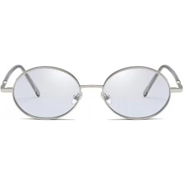 Round Unisex Sunglasses Retro Black Drive Holiday Round Non-Polarized UV400 - Silver - CY18R5SHTQO $7.77