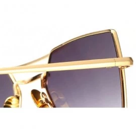Square 2019 New trend metal fashion square unisex marine lens brand designer sunglasses UV400 - Gold Tea - CS18M90NI23 $13.23