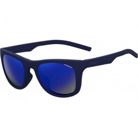 Rectangular Pld7020/S Rectangular Sunglasses - Blue - C8185AUIILC $90.67