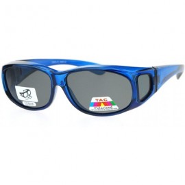 Rectangular Polarized 55mm Rectangular Fit Over Plastic Sunglasses - Blue - CO12O2AJBG9 $25.63