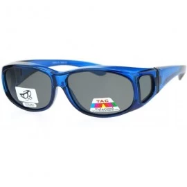 Rectangular Polarized 55mm Rectangular Fit Over Plastic Sunglasses - Blue - CO12O2AJBG9 $23.75