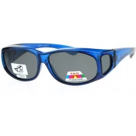 Rectangular Polarized 55mm Rectangular Fit Over Plastic Sunglasses - Blue - CO12O2AJBG9 $14.38