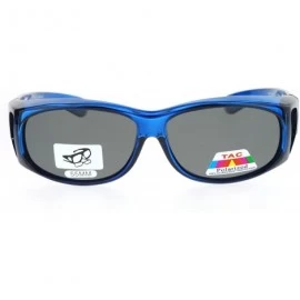 Rectangular Polarized 55mm Rectangular Fit Over Plastic Sunglasses - Blue - CO12O2AJBG9 $14.38