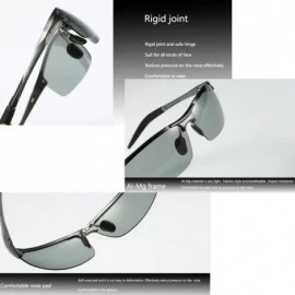 Rimless Topsports Photochromic Polarized Sunglasses Men Al-Mg Titanium Sunglasses for Driving - Silver - C6185T3394M $29.24