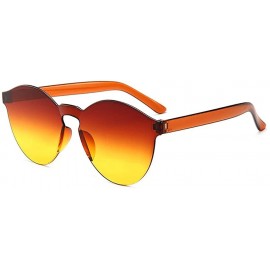 Round Unisex Fashion Candy Colors Round Outdoor Sunglasses Sunglasses - Orange Yellow - CZ199S6O5IM $36.98