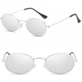 Round New Women's Eyewear Metal Frame Round Retro UV 400 Sunglasses - Silver Frame White Mercury Lens - CN18DOU0ISM $10.42