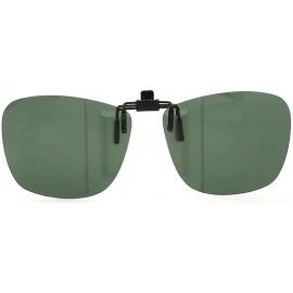 Square Square Clip On Flip Up Sunglasses Mens Womens Polarized Driving Nightvision UV400 - Green - CS18XMMZHTA $18.89