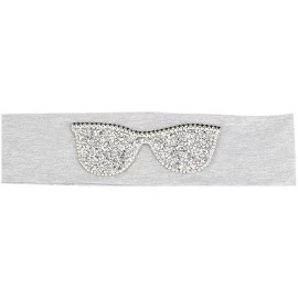 Wrap Plain Stretch Headb s Sunglasses Elastic Headb Rhinestones Hair B - Silver Light Grey - CX18T944D08 $61.69