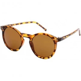 Round Retro British Fashion Keyhole Round Frame Sunglasses - Brown - C117YQEYGO4 $10.91