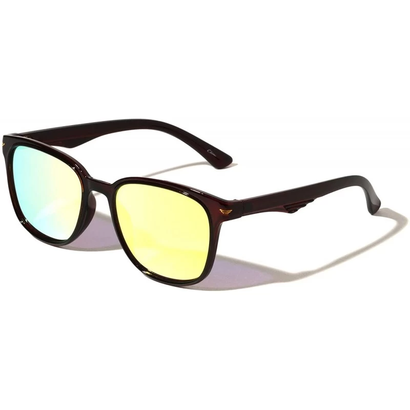 Round Classic Retro Round Color Sunglasses - Yellow - CH197M76427 $11.16