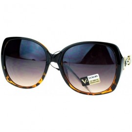 Oversized Classic Square Frame Sunglasses Womens Designer Fashion Eyewear - Black Tortoise - CJ1263CIWVT $8.20