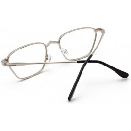 Square Square Retro Vintage Nerd Style Sunglasses Colored Small Metal Frame Eyewear for Women Men - Silver - CG18UDC7WKN $12.90