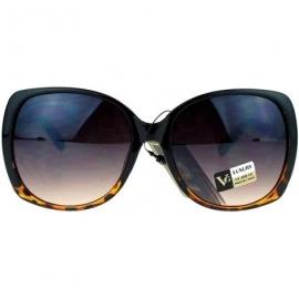 Oversized Classic Square Frame Sunglasses Womens Designer Fashion Eyewear - Black Tortoise - CJ1263CIWVT $19.85