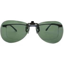 Aviator Clip On Polarized Aviator Sunglass Lenses Clip Flip Up Lenses Men Women Fashion - Green - CI18X7223DS $12.10