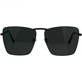 Square Womens Square Metal Frame Sunglasses Chic Trendy Fashion Shades UV 400 - Black (Black) - CC180WX2L96 $12.03