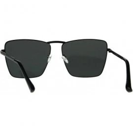 Square Womens Square Metal Frame Sunglasses Chic Trendy Fashion Shades UV 400 - Black (Black) - CC180WX2L96 $12.03