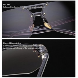 Rimless Unisex Rimless Irregular HD Sunglasses for Driving Fishing UV Protection - Blue - CZ18CYH7DME $20.01