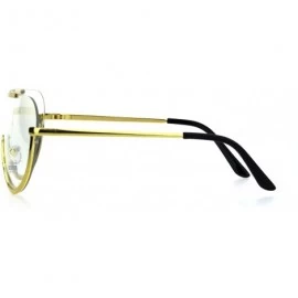 Shield Futuristic Robotic Shield Exposed Lens Metal Rim Clear Lens Eyeglasses - Gold Clear - C118HM37NXN $15.81