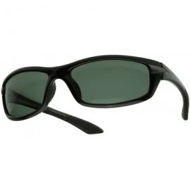 Sport Rectangular Athletic Sports Polarized Sunglasses - Black - CD116Q2LFMF $27.37