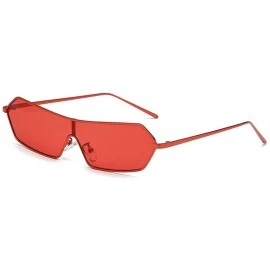 Rectangular Siamese Sunglasses Futuristic Glasses Festival - Red - CU18NIW7TGH $22.45