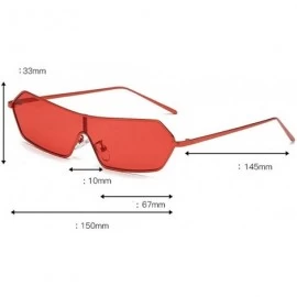 Rectangular Siamese Sunglasses Futuristic Glasses Festival - Red - CU18NIW7TGH $15.38