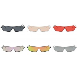 Rectangular Siamese Sunglasses Futuristic Glasses Festival - Red - CU18NIW7TGH $15.38