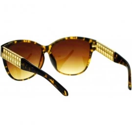 Square Womens Oversized Fashion Sunglasses Designer Style Square Frame - Tortoise (Brown Gradient) - CZ187DWR8GM $12.23