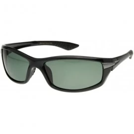 Sport Rectangular Athletic Sports Polarized Sunglasses - Black - CD116Q2LFMF $27.37